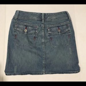 Tommy Hilfiger 8 Denim Mini Skirt Distressed Zip